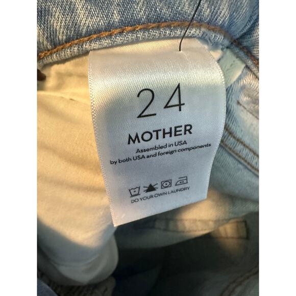 Mother Busted Knee Straight Jeans SIZE 24 The Tippy Top Sweet Tooth Rigid Denim - Picture 5 of 10